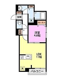 (仮称)川口市朝日2丁目AP 1LDKの間取図画像