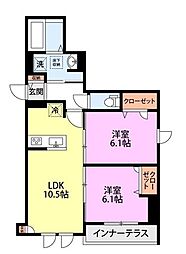 (仮称)戸田市新曽計画 2LDKの間取図画像