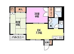 欅ホームズ2 2DKの間取図画像