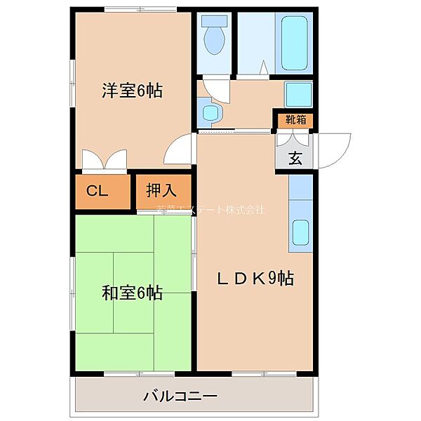 フェリシティユキ 204｜福岡県三潴郡大木町大字蛭池(賃貸アパート2LDK・2階・52.00㎡)の写真 その2