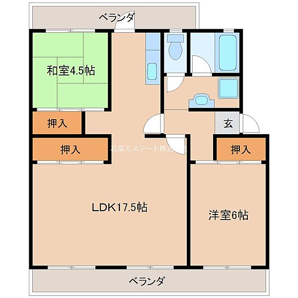 サルヴァトーレ小森野 133｜福岡県久留米市小森野１丁目(賃貸マンション2LDK・3階・65.00㎡)の写真 その2