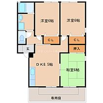 ピュアドームI 208 ｜ 福岡県三潴郡大木町大字八町牟田（賃貸アパート3DK・2階・65.10㎡） その2