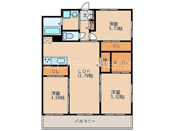 NANA　THE　STYLE　NISHI-KOKUBU 503｜福岡県久留米市国分町(賃貸マンション3LDK・5階・66.00㎡)の写真 その2