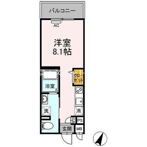 グランジュール大手町 303｜福岡県久留米市大手町(賃貸マンション1R・3階・26.84㎡)の写真 その2