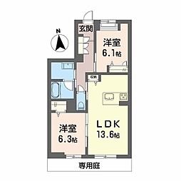 シャーメゾンレジデンス夜明 2LDKの間取図画像