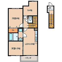 ティファニー 2SLDKの間取図画像