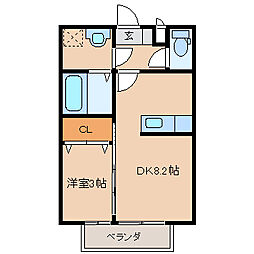 シュテッヒパルメ 1DKの間取図画像