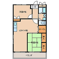 ライトハウス 2LDKの間取図画像