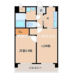 SUNPINO 1LDKの間取図画像