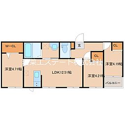 ラシックランテ・エテセゾン 3LDKの間取図画像