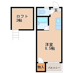 クリスマスローズ ワンルームの間取図画像