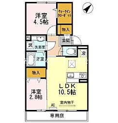 ディールームココ 2LDKの間取図画像