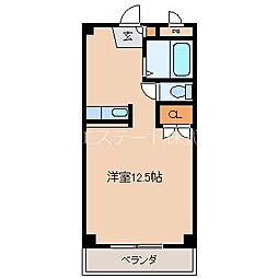 ウッドハウス ワンルームの間取図画像