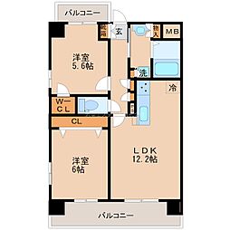 LunaGrande 2LDKの間取図画像