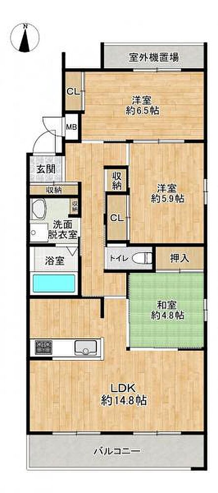 各居室収納の収納充実な間取りです。