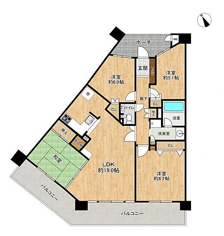 間取り ダイアパレス東刈谷 1階/-