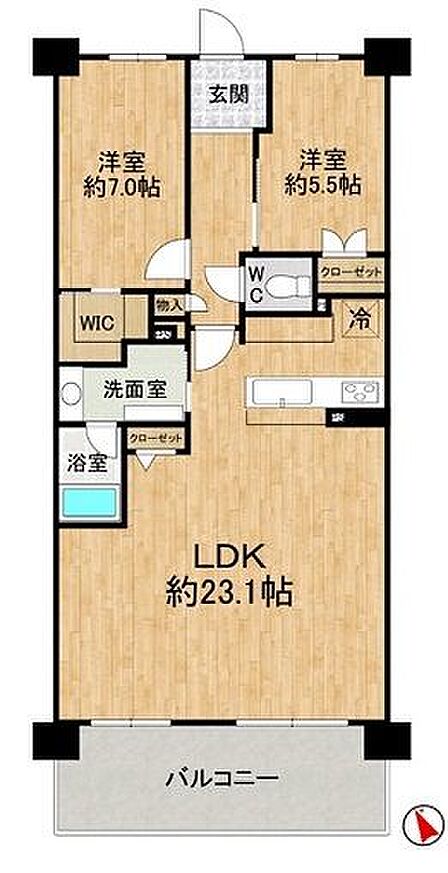 2LDK 間取り