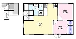 Globe House 2LDKの間取図画像