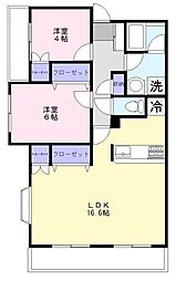 クレシェンド 2LDKの間取図画像