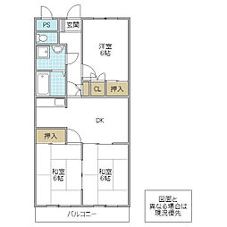 グラン・ドムスM1 3DKの間取図画像