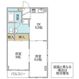 ミキはうすA 2DKの間取図画像