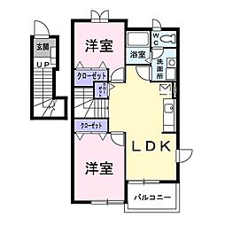 リブラ 2LDKの間取図画像