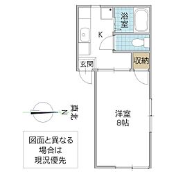 コーポクボタ 1Kの間取図画像