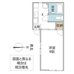 コーポクボタ 1Kの間取図画像