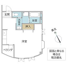 マンションコスモス ワンルームの間取図画像