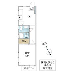 すみれマンション 1DKの間取図画像