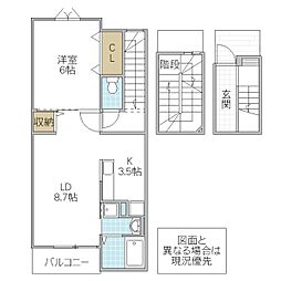 ベル・コリーヌ 1LDKの間取図画像