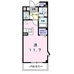 シャンテクレール ワンルームの間取図画像