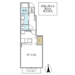 アウローラ・ブリッサ ワンルームの間取図画像