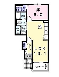リバイバルM 1LDKの間取図画像
