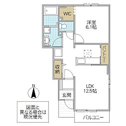 ラルーチェ.S3 1LDKの間取図画像