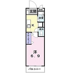 ヴェルソー・M 1Kの間取図画像