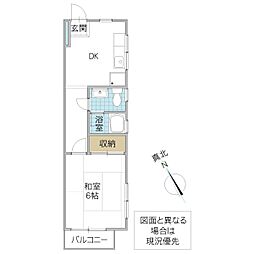 すみれマンション 1DKの間取図画像