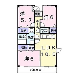 ヴィラ・アベニール 3LDKの間取図画像