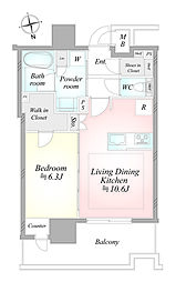 ザ・ファインタワー名古屋今池 1LDKの間取図画像