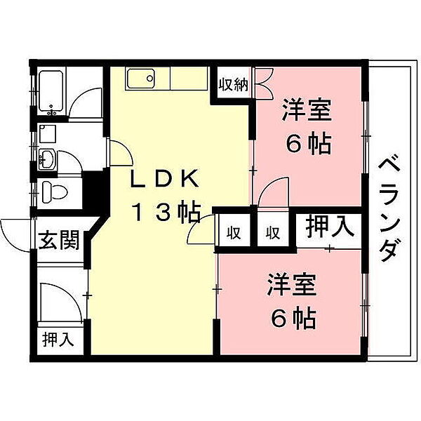 三宝ビル 301｜岐阜県岐阜市福光東3丁目(賃貸アパート2LDK・3階・60.00㎡)の写真 その2