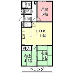 コーポフクシマ 3LDKの間取図画像