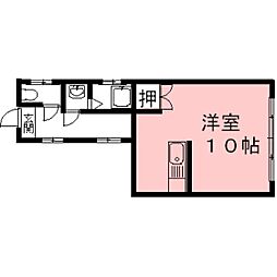 愛林ビル 1Kの間取図画像