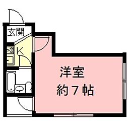 サンライフ千代田1 1Kの間取図画像