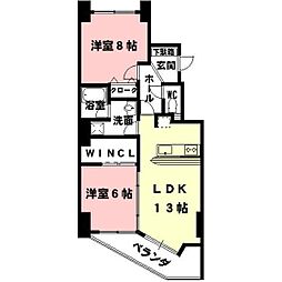 レジデンス40 2LDKの間取図画像