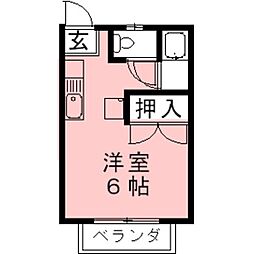 ロイヤル石榑2 ワンルームの間取図画像