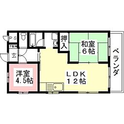 KTシンシア 2LDKの間取図画像