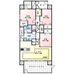 モアグレース岐阜南ゲートマークス 3LDKの間取図画像