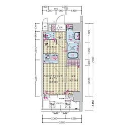 プレサンス岐阜ゼクシス 13階1LDKの間取り