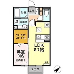 リブフラット 1LDKの間取図画像