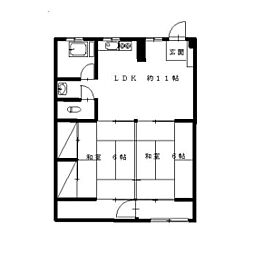 戸崎ビル 2LDKの間取図画像